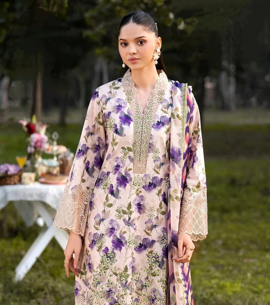 Ivory Bloom with Amethyst Petals – Rang-e-Fatima Allure