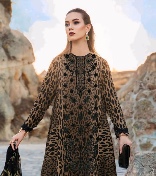 “Rang-e-Fatima – Mocha Grace with Elegant Embroidery