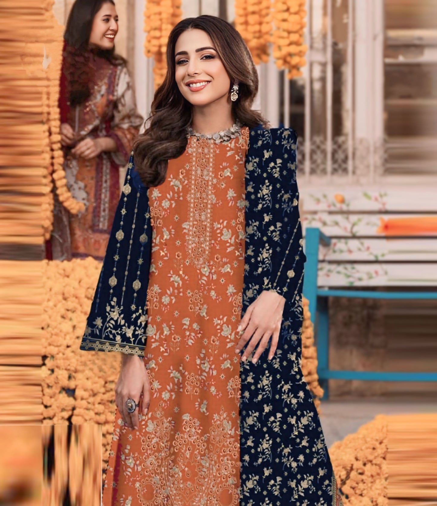 Sunlit Glow – Dhanak 3-Piece with Embroidered Elegance | Rang-e-Fatima